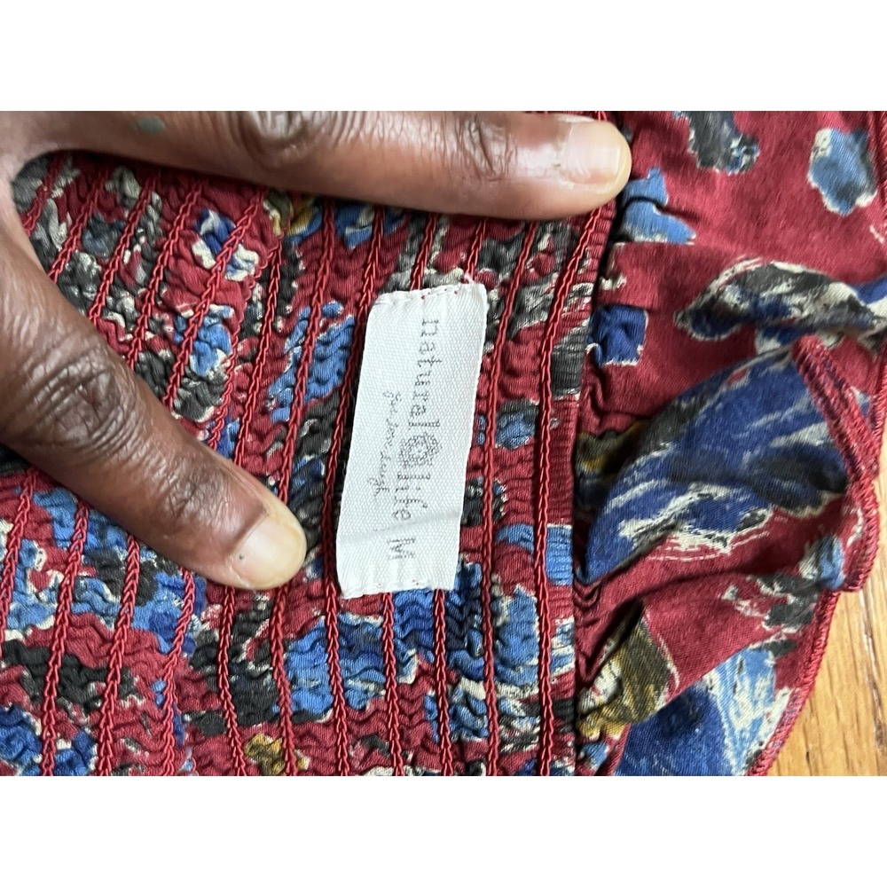 Natural Life‎ Megan Smocked Midi Dress Side Slit Floral Ruffle Boho, Size Medium - Picture 6 of 6